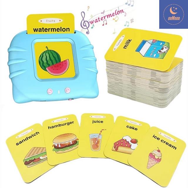 Máy đọc thẻ flashcard tiếng anh hình con mèo phát âm chuẩn, máy đọc từ vựng tiếng anh 224 từ giáo dục sớm Montessori