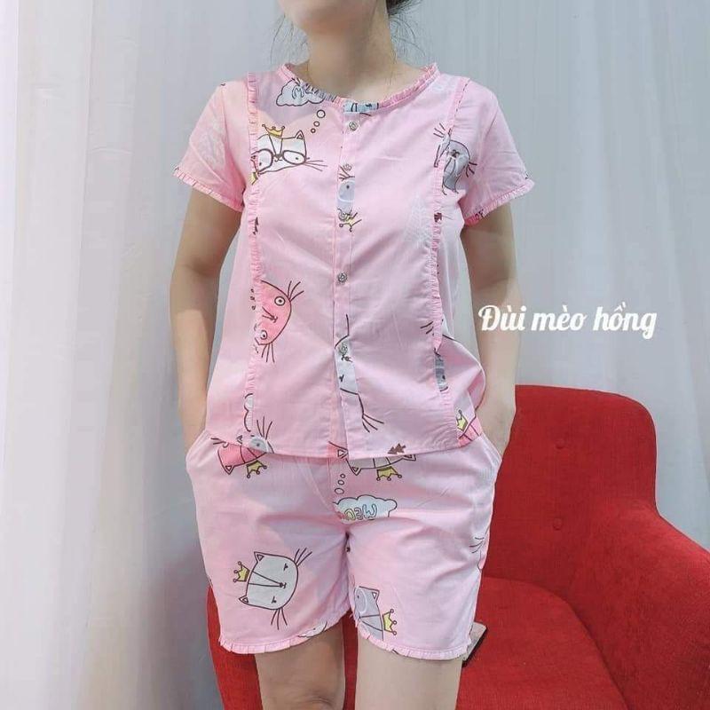 Đồ mặc nhà pizama thô hàn đẹp mát