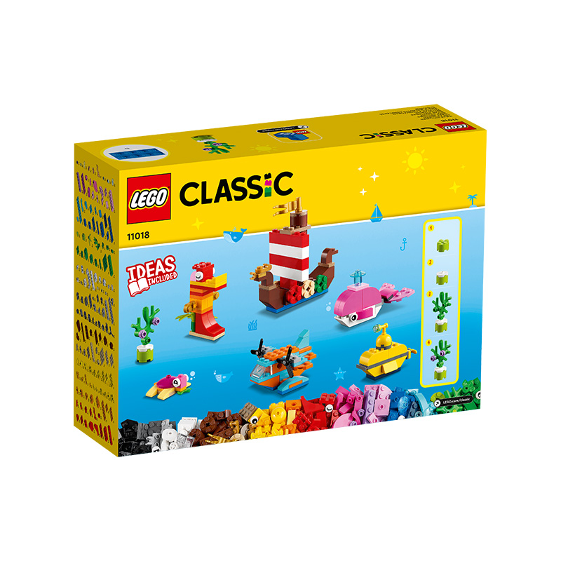 Đồ Chơi LEGO Hộp Gạch Classic Chủ Đề Đại Dương Sáng Tạo 11018 (333 chi tiết)