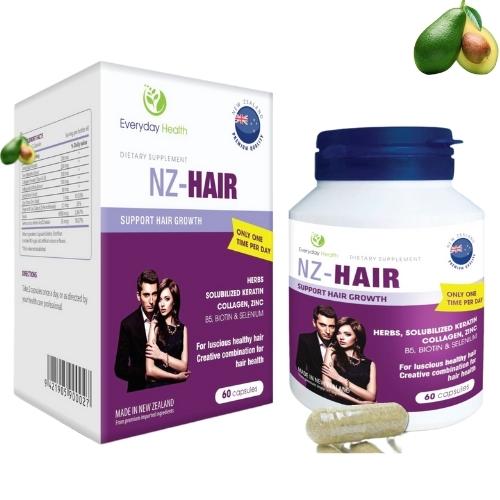 Viên uống hỗ trợ giảm rụng tóc giúp tóc mọc nhanh phục hồi tóc hư tổn Everyday Health NZ - Hair hộp 60 viên