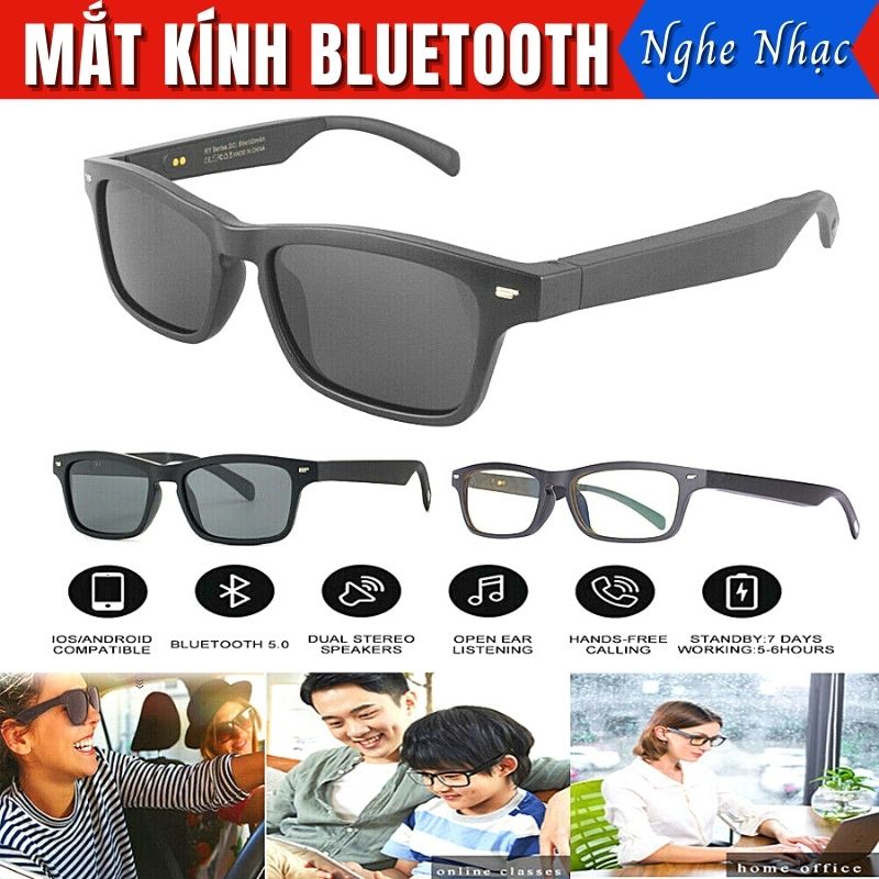 Mắt Kính Tích Hợp Tai Nghe Bluetooth Không Dây Nghe Nhạc Nhận Cuộc Gọi Rảnh Tay EYEWEAR