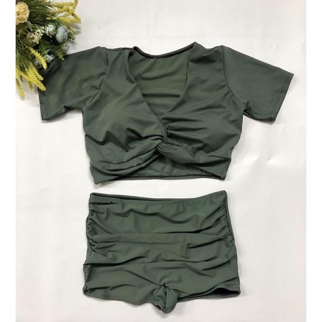 BiKiNi 2 mảnh áo xoắn quần cạp cao