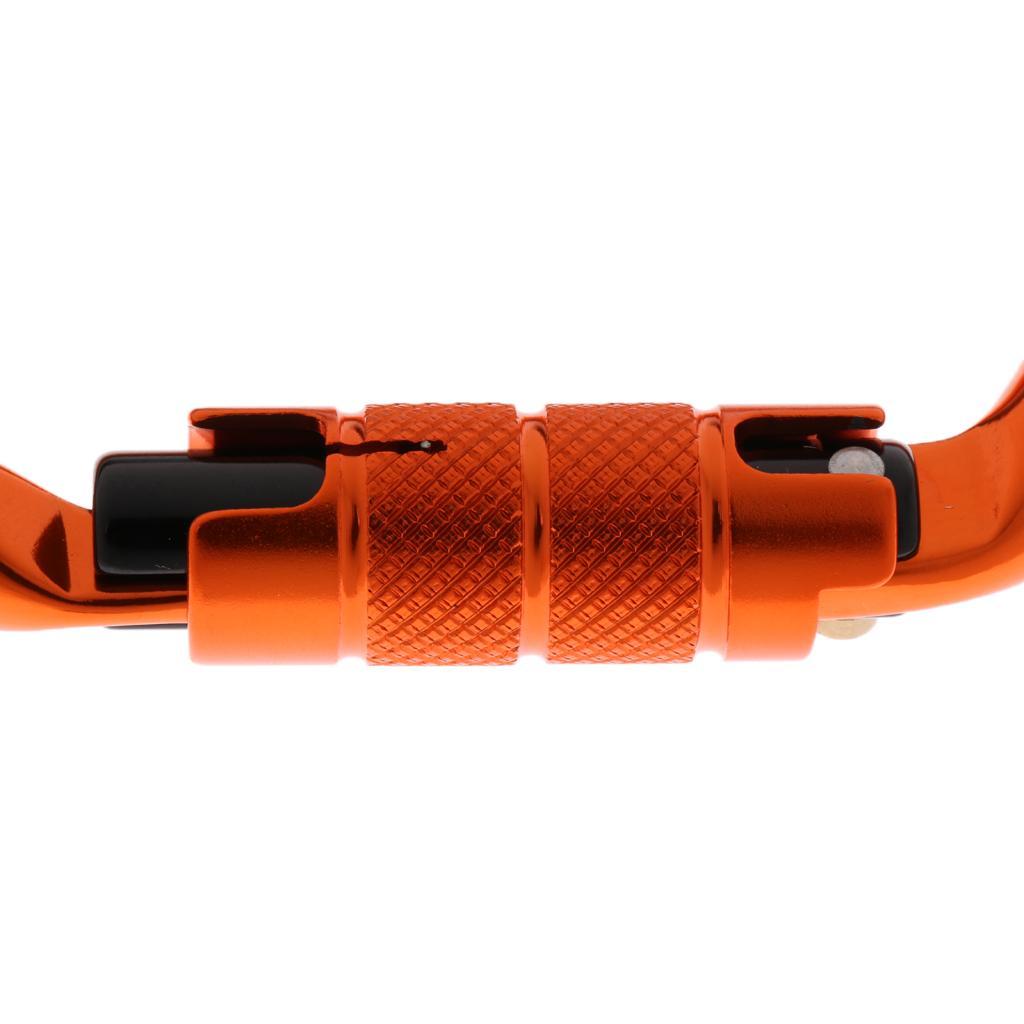 4xOval Climbing Carabiner 25KN Aluminum Auto Locking Carabiner orange