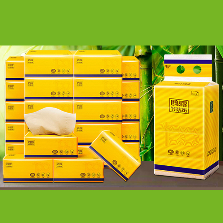 Khăn giấy ăn 3 lớp, sợi tre tự nhiên dai hơn, thấm hút tốt, thân thiện với môi trường, bảo vệ tài nguyên rừng - Thùng 40 gói 390 tờ/ 3 lớp