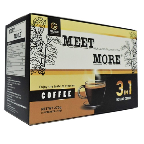 Hộp cà phê hòa tan Coffee 3in1 (18g x 15 gói) – Meet More Coffee