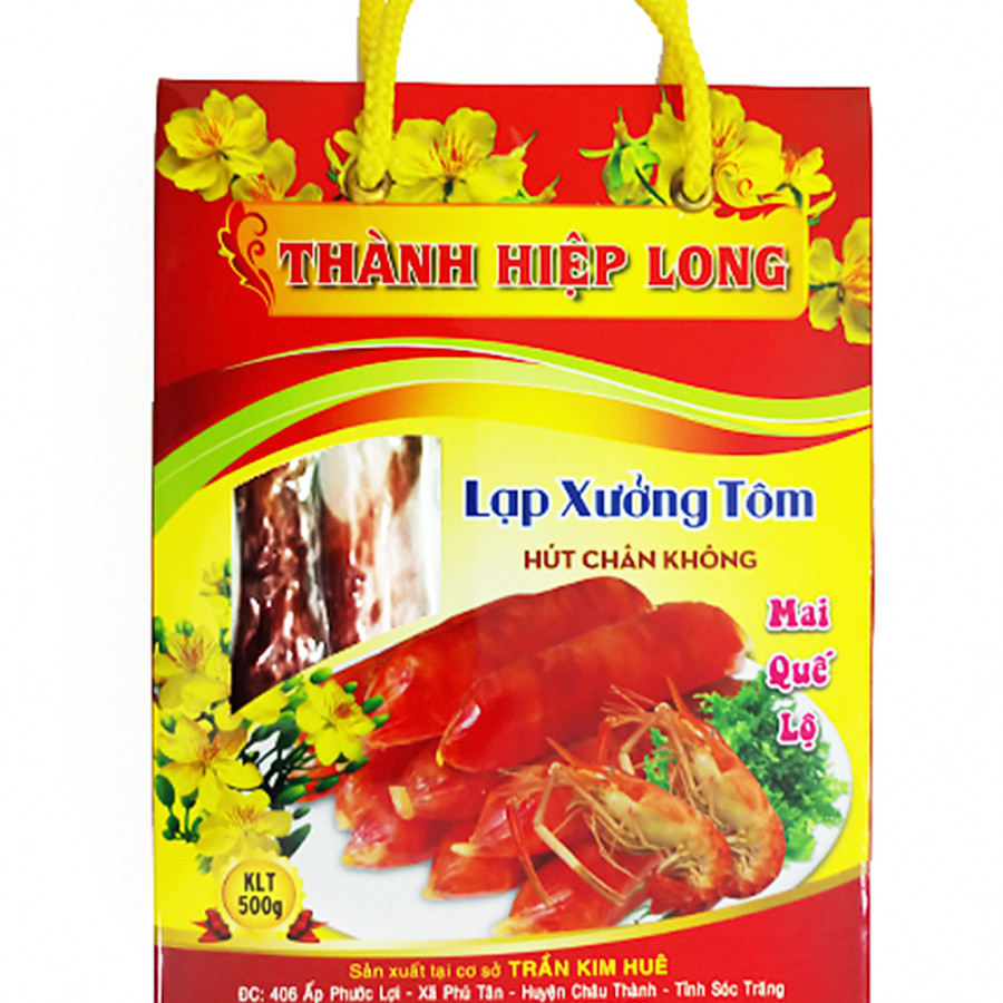 Lạp xưởng tôm Mai Quế Lộ Sóc Trăng - Hút chân không Hộp 500gr