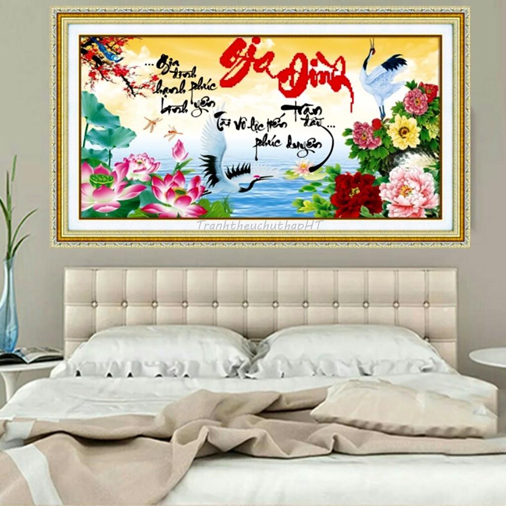 Tranh đính đá gia đình 75*45cm - tự đính