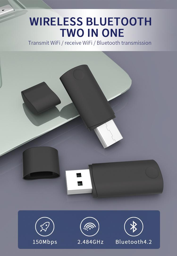 2 In 1 Usb Mini Wireless Bluetooth-compatible 2.1/4.2 Adapter USB2.0/1.1 Laptop Desktop Computer Wifi Receiver Adapter