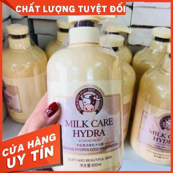 Sữa Tắm Trắng Da, Sữa Tắm Con Bò Nội Địa Trung MILK CARE HYDRA 800ml