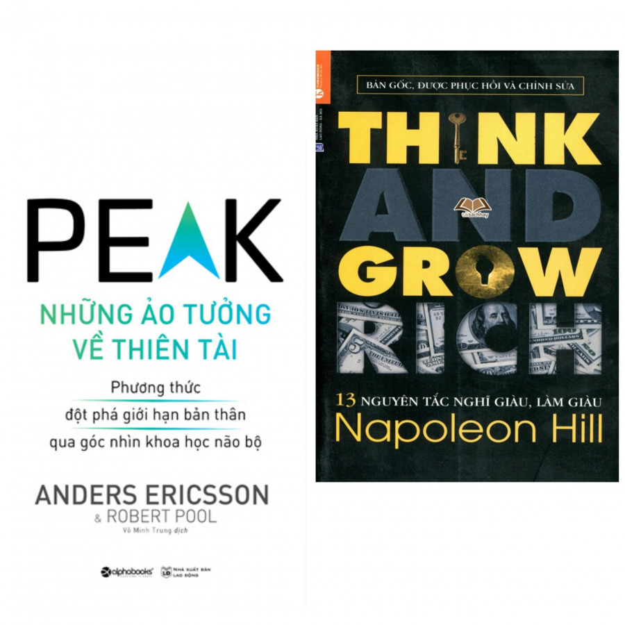 Combo sách kinh tế hay nhất định ai cũng phải đọc : Những ảo tưởng về thiên tài + Think and grow rich- 13 nguyên tắc nghĩ giàu làm giàu - Tặng kèm bookmark thiết kế