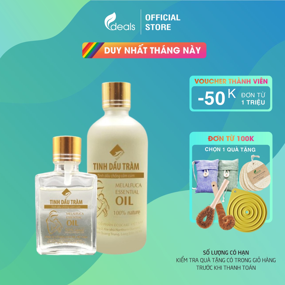Tinh Dầu Tràm Gió Chống Cảm Cúm, Kháng Khuẩn Ecocare Dùng Được Cho Trẻ Sơ Sinh - 30Ml