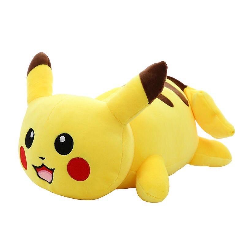 Gấu bông pi-kachiu, thú nhồi bông dáng nằm dễ thương size 40cm, vải 4 chiều Hàn Quốc