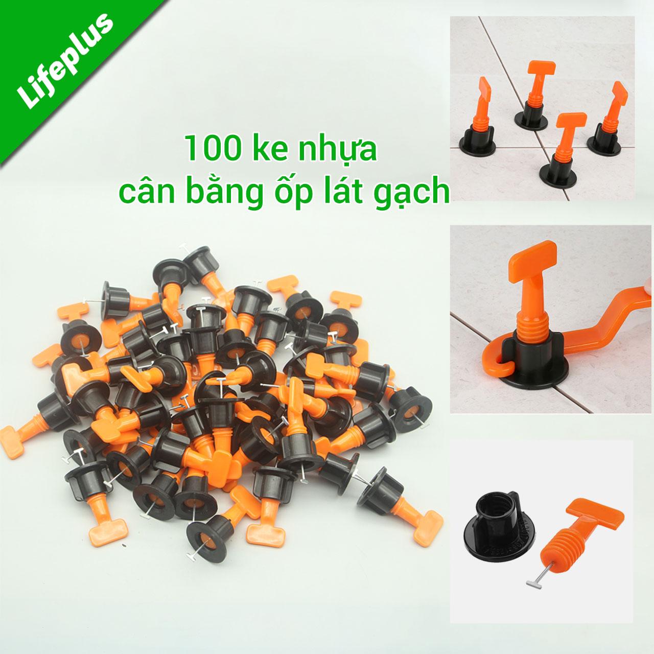 Bộ 100 ke vít cân bằng ốp lát gạch tái sử dụng nhiều lần có 2 cờ lê móc