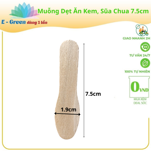 Muỗng gỗ Thìa Gỗ Loại Nhỏ Để Ăn Kem, Sữa Chua Xôi Bánh, Nhiều Kích Thướt, Nhỏ Gọn Tiện Lợi, Dùng 1 Lần