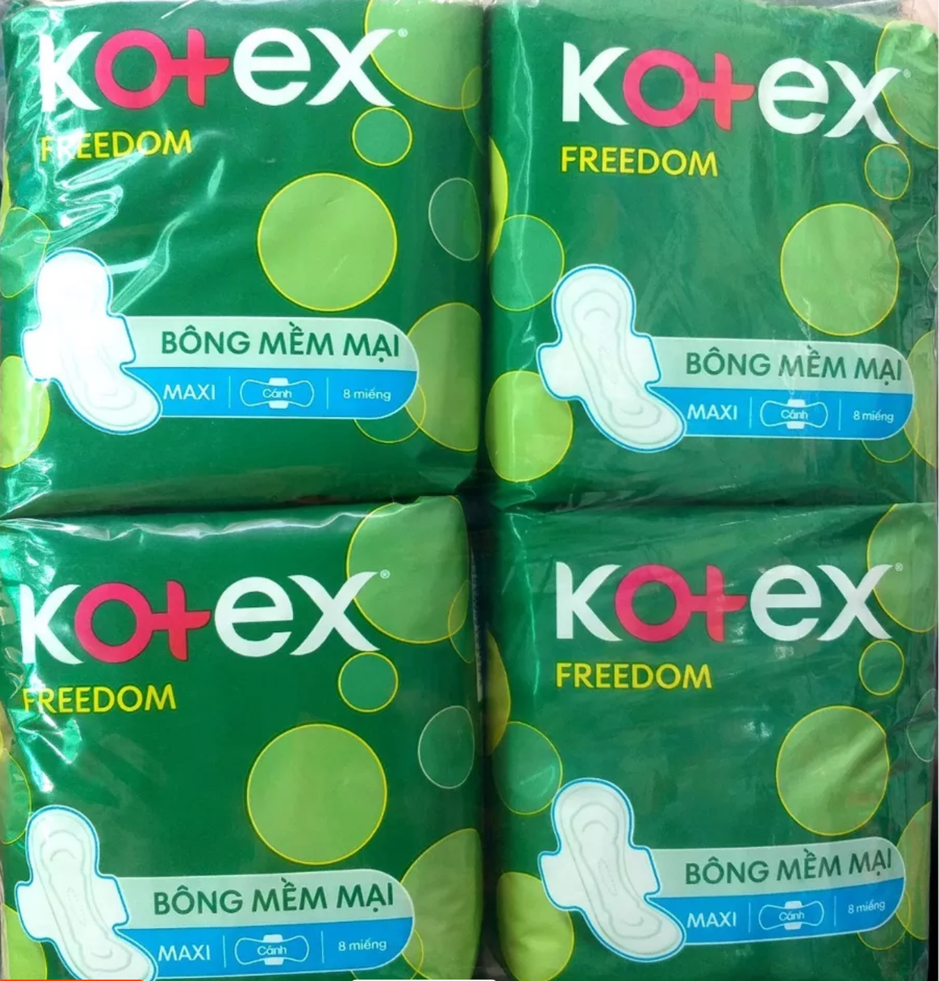 Combo 8 Gói Kotex Freedom Maxi Cánh- Mỗi Gói 8 Miếng- HSD luôn mới