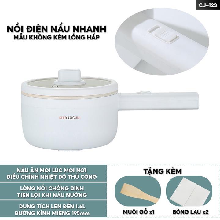 Nồi Điện Đa Năng Nấu Mì Tiện Lợi Nhỏ Gọn Dung Tích 1.6 Lít Nồi Điện Tử Giá Rẻ CJ-123