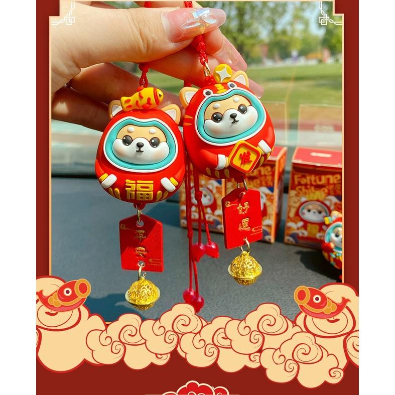 Dây treo trang trí gương chiếu hậu hoạt hình tài lộc may mắn