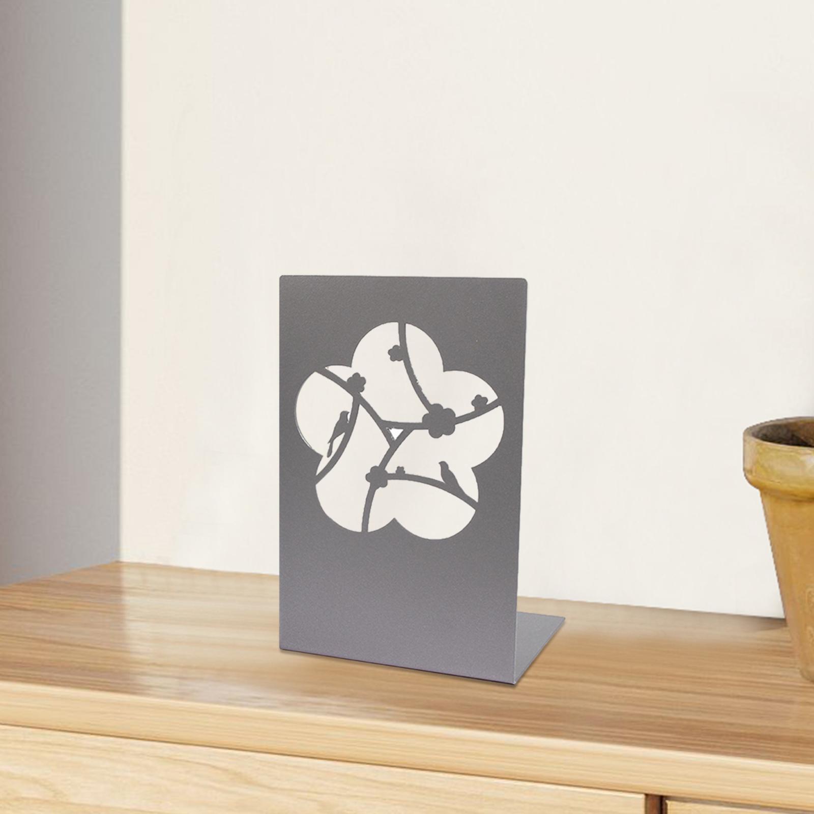 Metal Bookends Decorative Organizer Book Stoppers for Shelves Office Bedroom