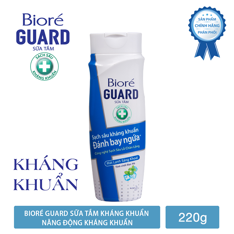 Sữa Tắm Sạch Sâu Kháng Khuẩn Mát Lạnh Sảng Khoái Biore Guard 220g