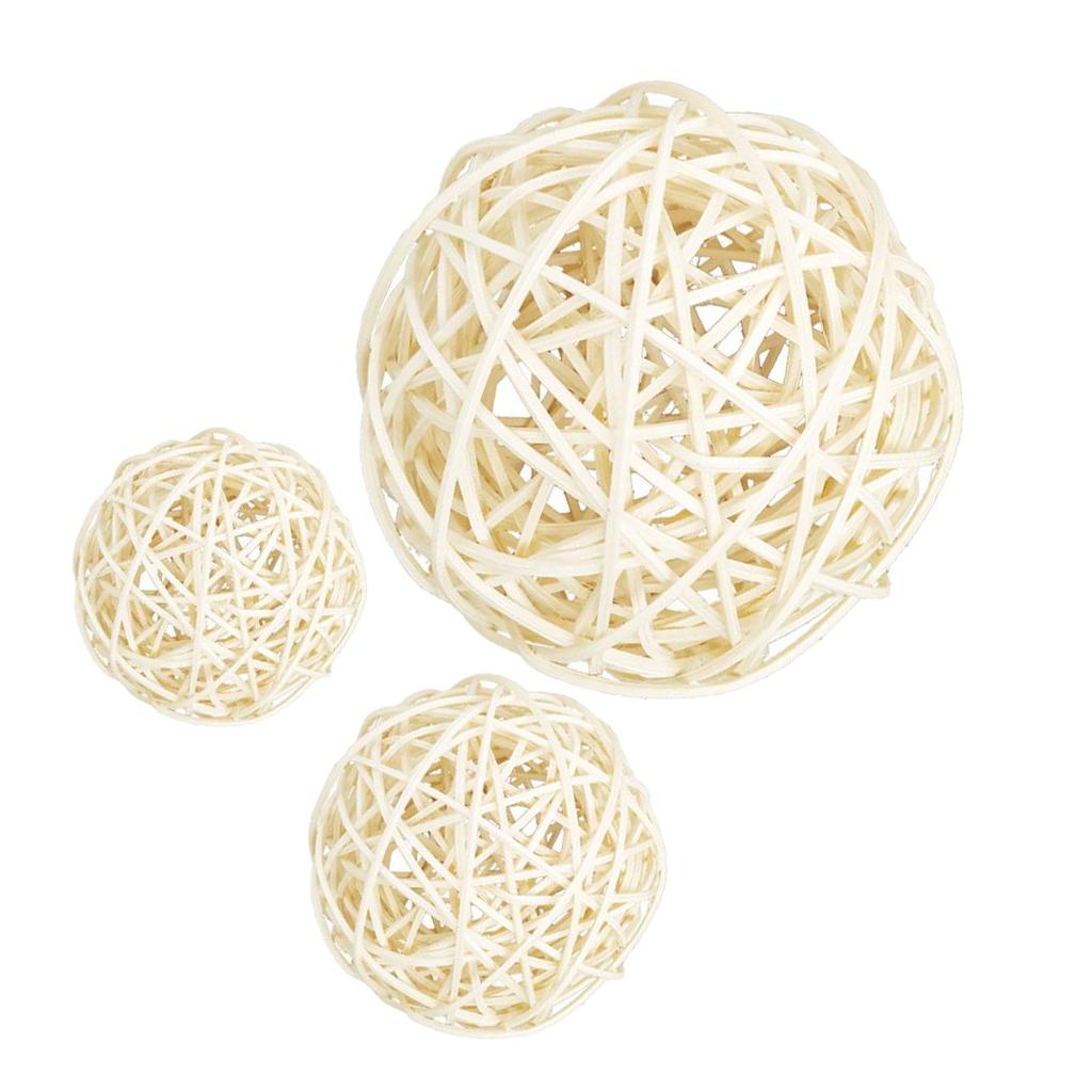 Set 3 Quả Cầu Mây Tự Nhiên Dùng Trang Trí Thủ Công Đa Năng