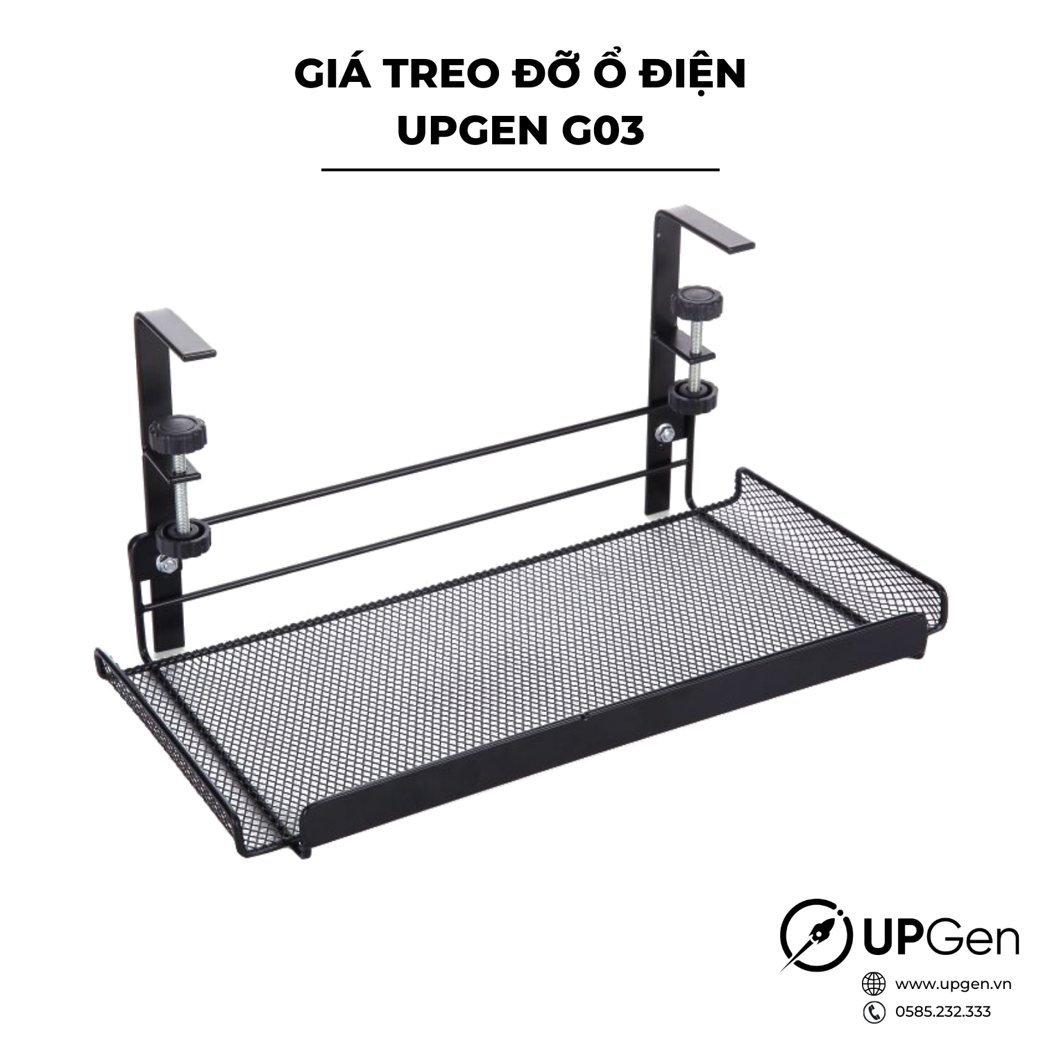 Giá đỡ treo Ổ cắm điện UPGEN G03 - Máng treo dây điện kẹp bàn tiện lợi cho phòng làm việc