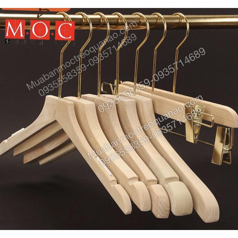 Móc gỗ - Kẹp gỗ mộc treo đồ người lớn cao cấp