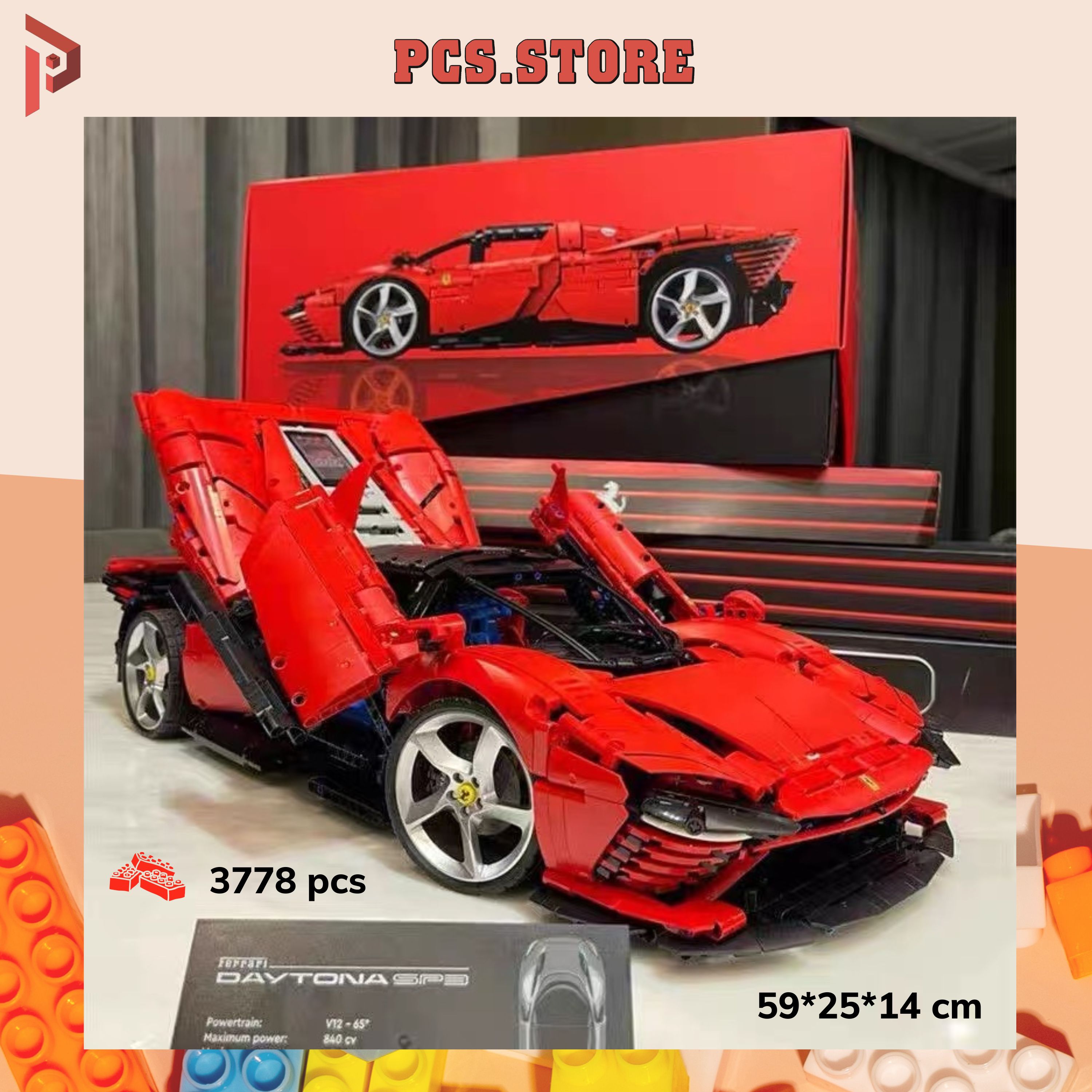 Đồ Chơi Lắp Ráp Mô Hình Siêu Xe Ferrari Daytona SP3 - PCS STORE