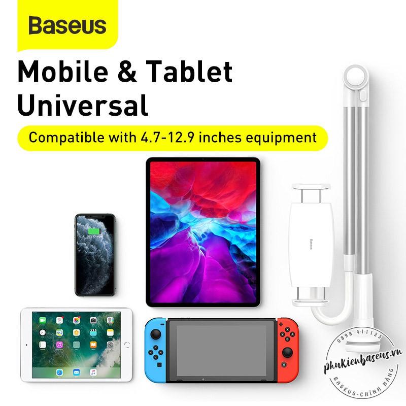 Bộ đế giữ điện thoại chân kẹp dùng cho iPad Baseus Otaku Life Rotary (Adjustment Lazy holder for 4.7 - 12.9 inches Smart- Hàng chính hãng.