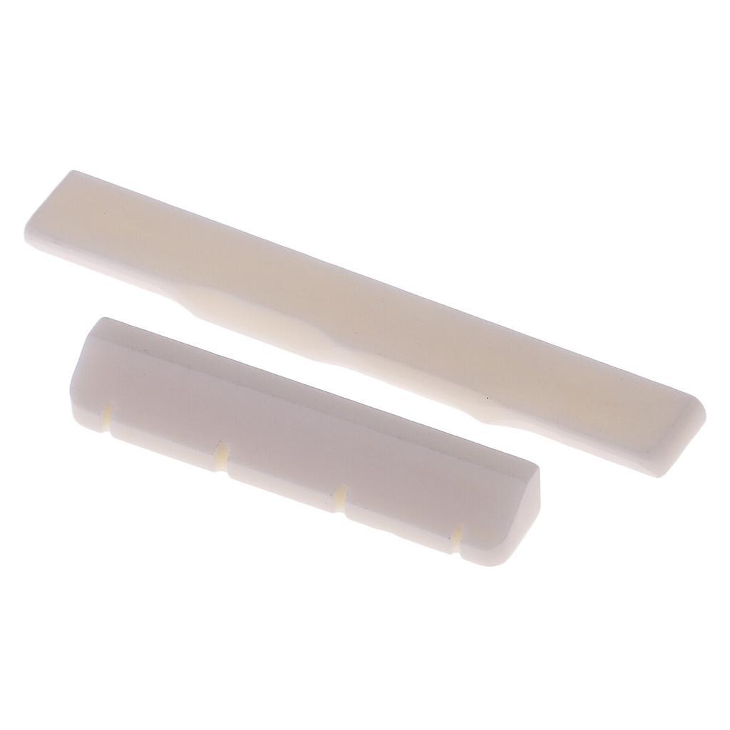 Instrument Guitar Bridge Parts Saddle Nut Set Slotted for Ukulele Accessory