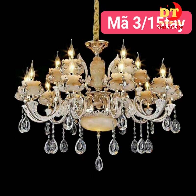 Đèn chùm cổ điển DOTHANH LIGHT 03, phong cách tân cổ hiện đại phòng khách 15 tay DCN
