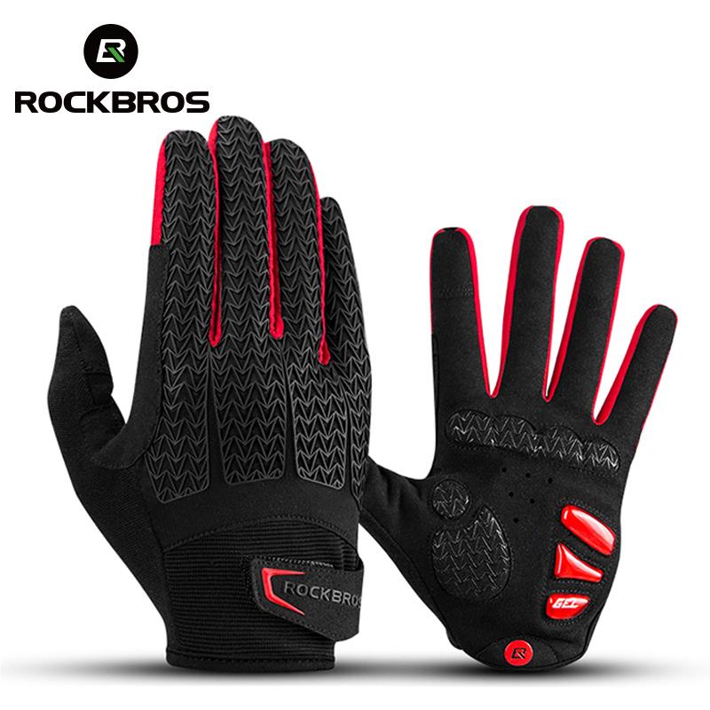 ROCKBROS Chống Gió Găng Tay Xe Đạp Cảm Ứng Màn Hình Đi Xe MTB Xe Đạp Xe Đạp Găng Tay Giữ Nhiệt Ấm Áp Xe Máy Thu Đông Xe Đạp Găng Tay