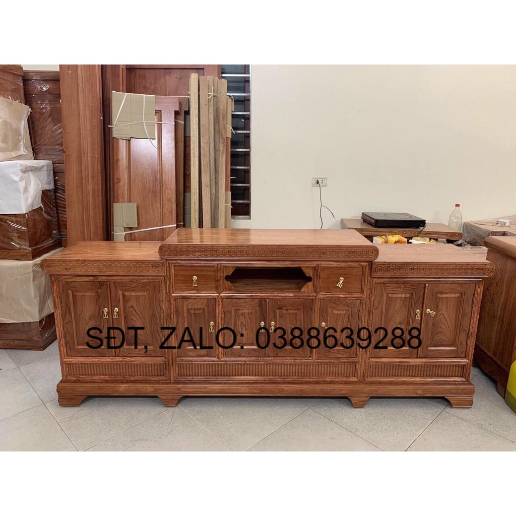 Kệ tivi gỗ hương đá 2m2 giá thật