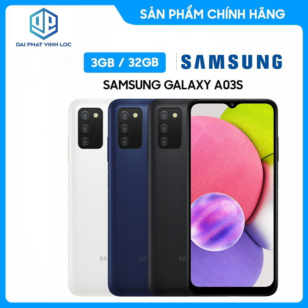 Điện Thoại Samsung Galaxy A03s 3GB/32GB - Hàng Chính Hãng - Mới 100% Nguyên Seal - Bảo Hành 12 Tháng - Pin Khủng 5000 mAh - Selfie Sắc Nét Với Camera Trước 5MP