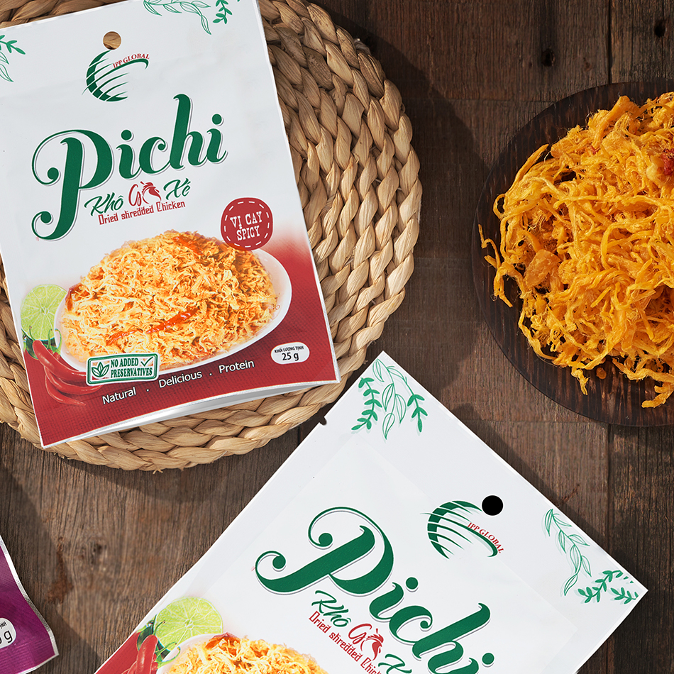 Combo 5 gói khô gà xé vị cay 25g Pichi
