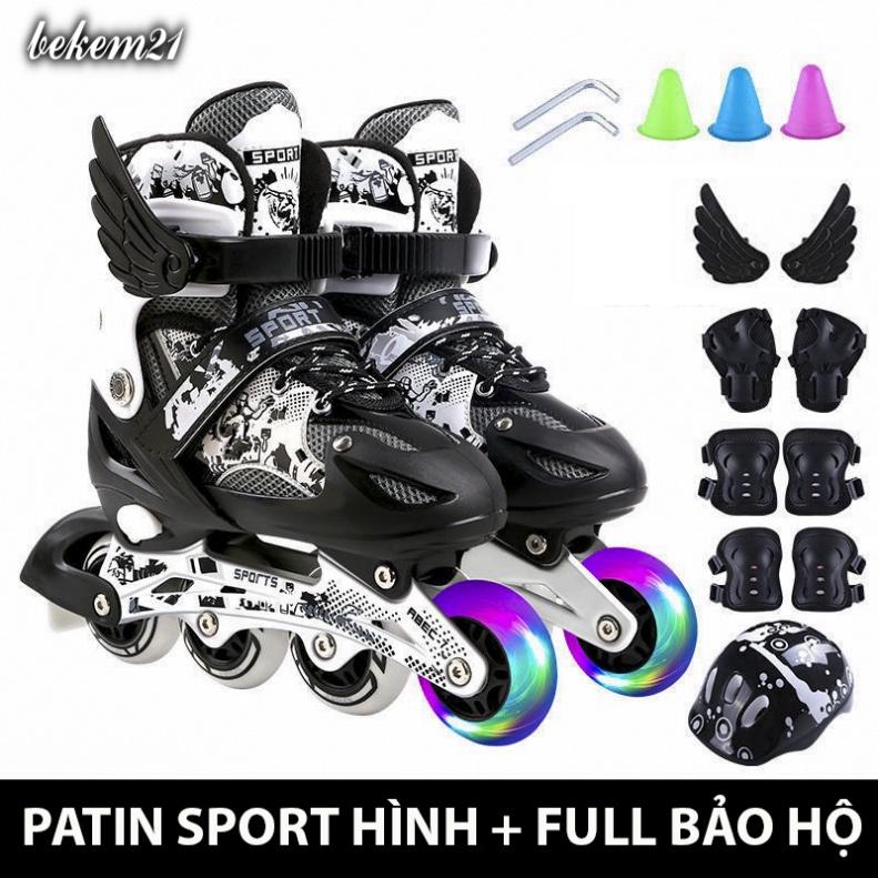 (8 MẪU) Rẻ Nhất Thị Trường Giày Trượt Patin Phát Sáng Sport Trẻ Em - Batin Người Lớn QF Thế Hệ Mới (Tặng 2 Thanh Cờ Lê T