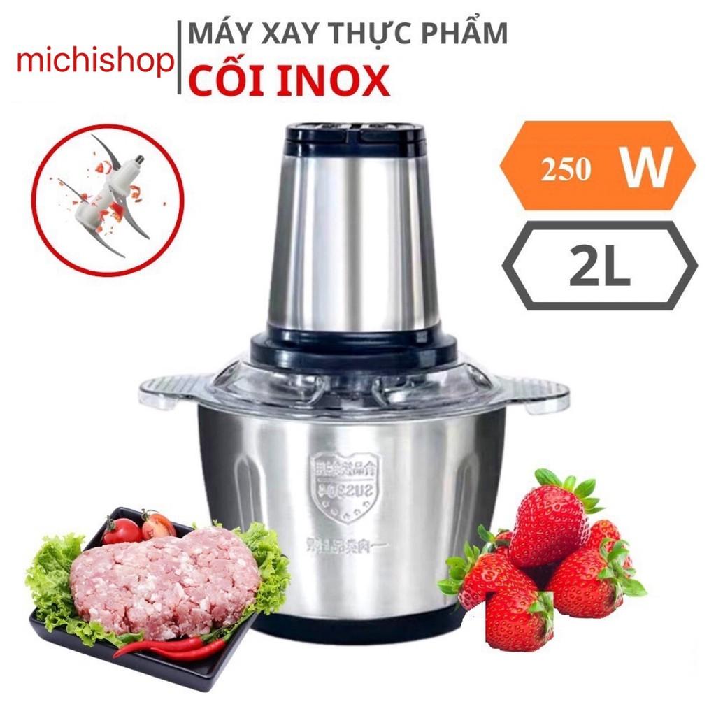 Máy Xay Thịt Bằng Cối Inox 304 2 Lít 4 Lưỡi Dao Siêu Sắc Siêu Bền