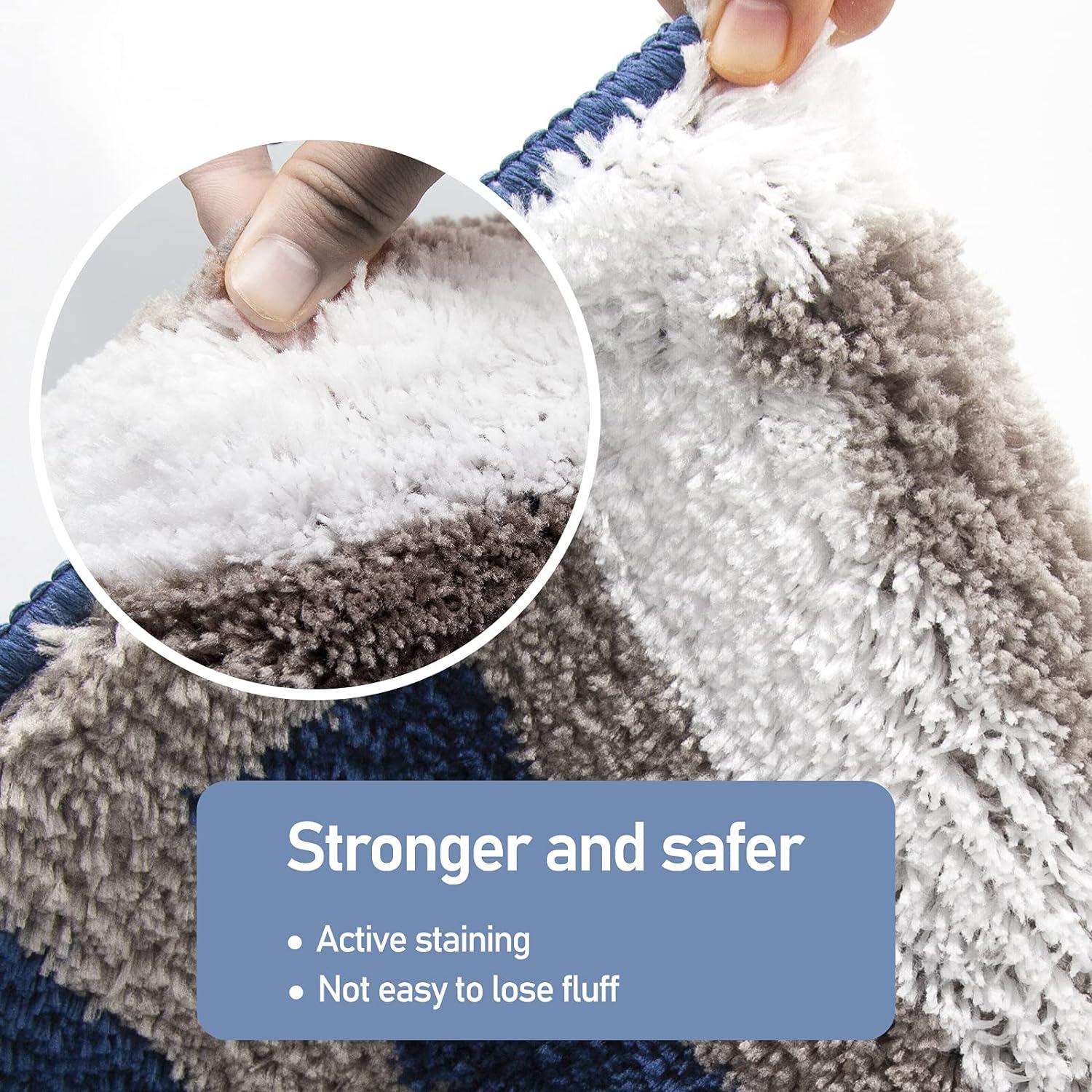 Thảm nhà tắm chống trượt Thảm nhà bếp Thảm phòng tắm mịn Thảm nhà tắm sợi nhỏ mềm, Nhanh khô, Thấm nước, Có thể giặt bằng máy-40 x 60cm（Xanh dương）