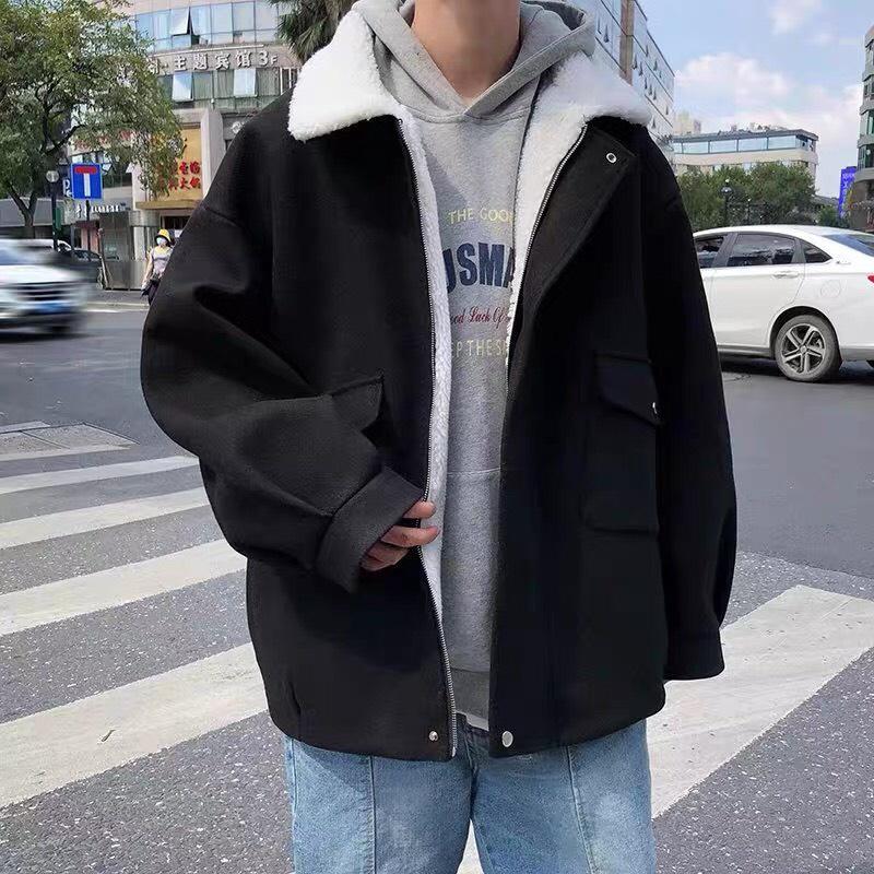 Áo khoác unisex - Chất dạ lì có lót lông cừu bên trong, lên dáng trẻ trung năng động, mặc đi chơi đi hoc
