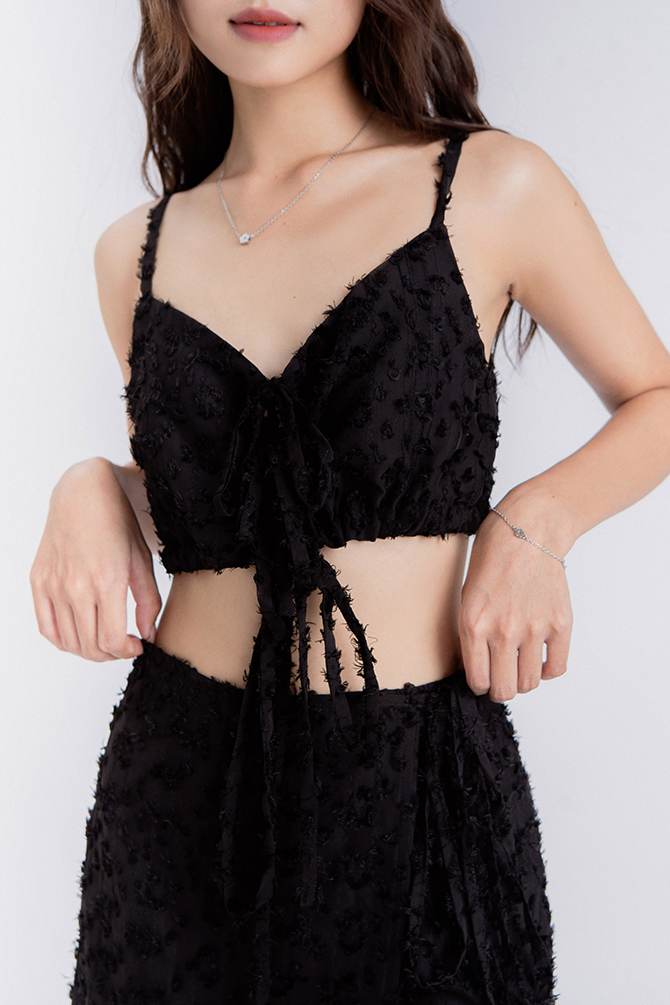 Bộ đồ nữ áo dây phối chân váy dài Đen cách điệu Nora Set - Laimer