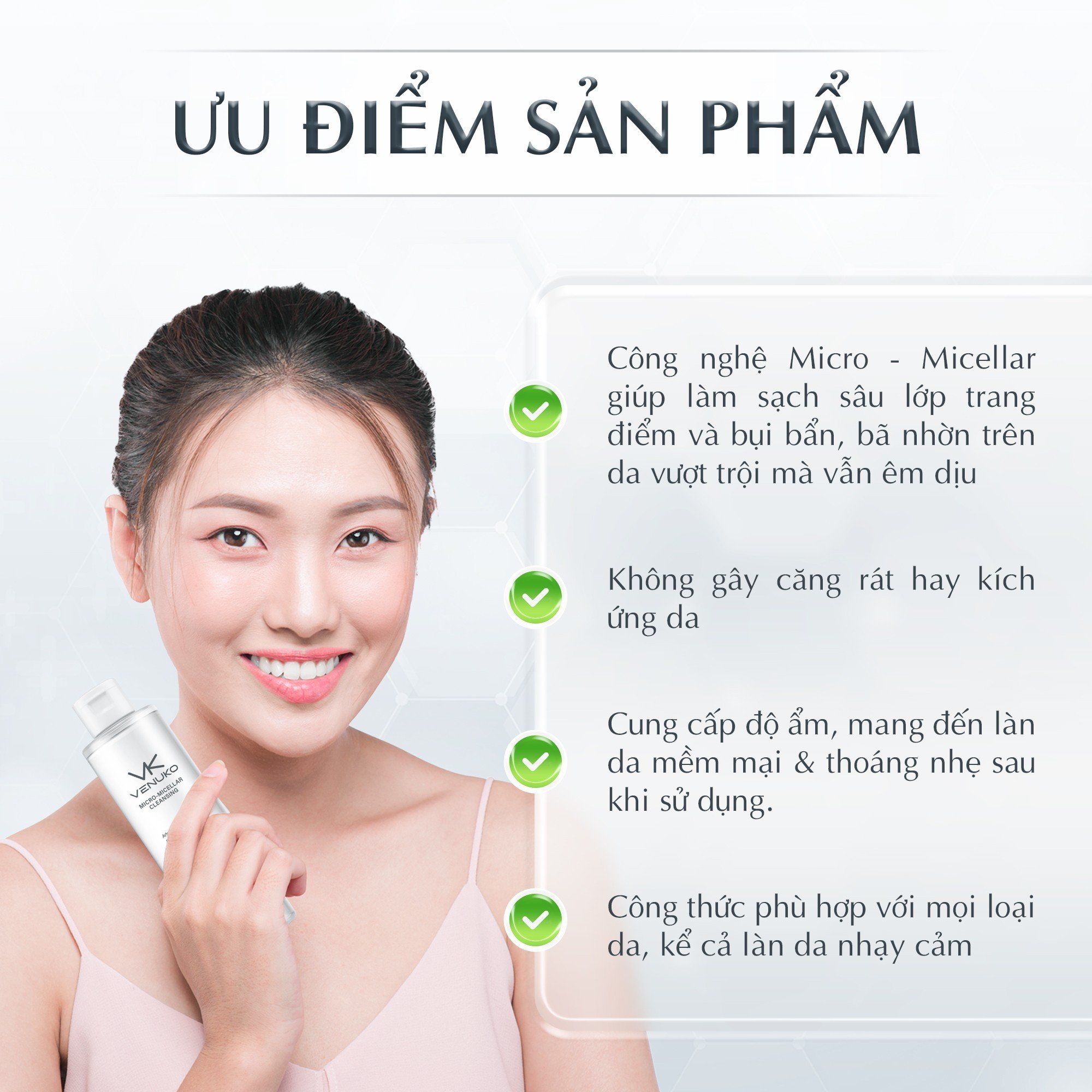 Nước Tẩy Trang Venuko Micro-Micellar Cleansing 200ml