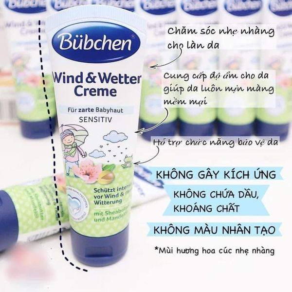 Kem nẻ Bubchen Wind & Wetter sensitiv 75ML Tuýt lớn của Đức