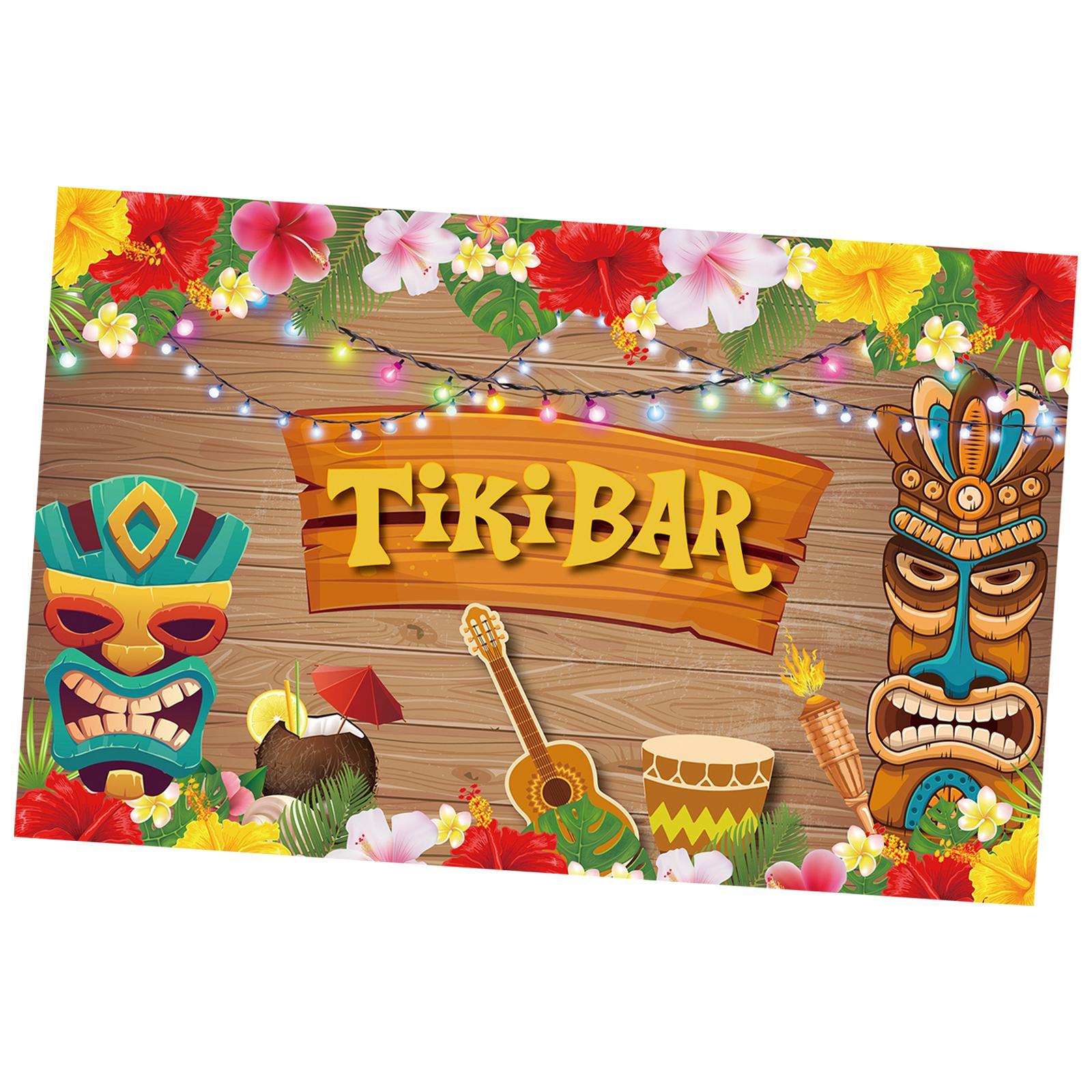 Soft Fabric Luau Backdrop Tiki Aloha Party Photography Background Tropical Banner Baby Shower Decor Photobooth Studio