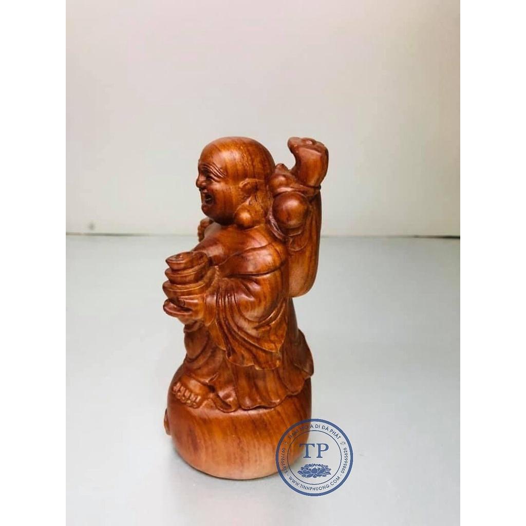 TƯỢNG ĐỂ Ô DI LẶC GỖ HƯƠNG ĐỎ NGUYÊN KHỐI CAO 14,5CM kh127333