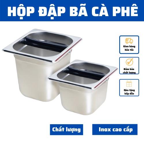 Hộp đập bã cà phê inox cao cấp 10-15cm khay đập bã cafe espresso tiện lợi sạch sẽ chuyên nghiệp