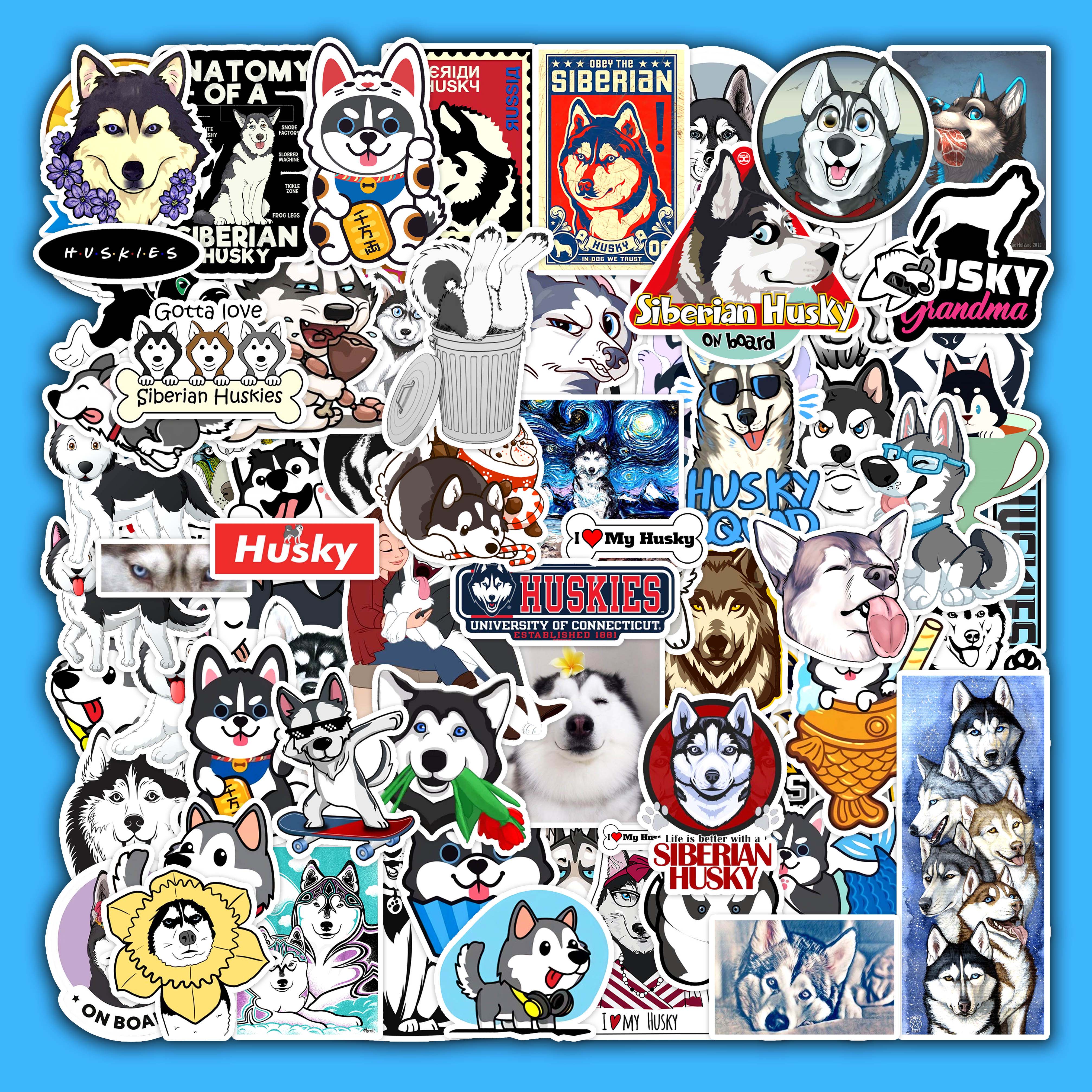 Set 50 Hình Sticker Chống Nước | Chủ Đề Husky