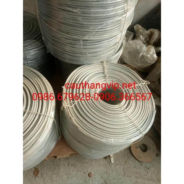 Com bo 10m cáp inox phi 8 bọc nhựa dùng làm dây phơi, trang trí cầu thang.