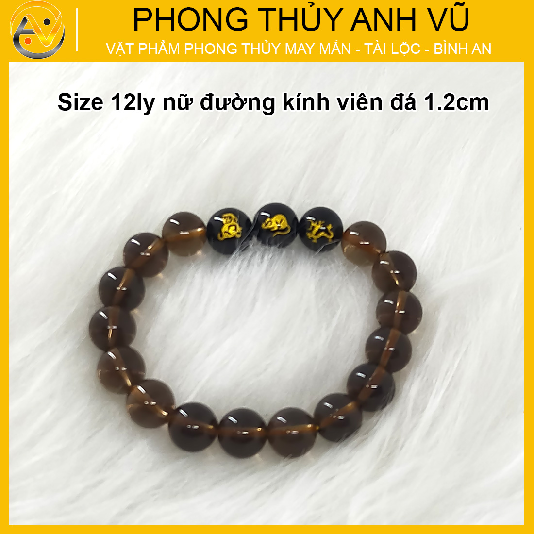 Vòng thạch anh đen khói tam hợp thân tý thìn đã khai quang - size 8 10 12ly - may mắn tài lộc - Vòng Tam Hợp Anh Vũ