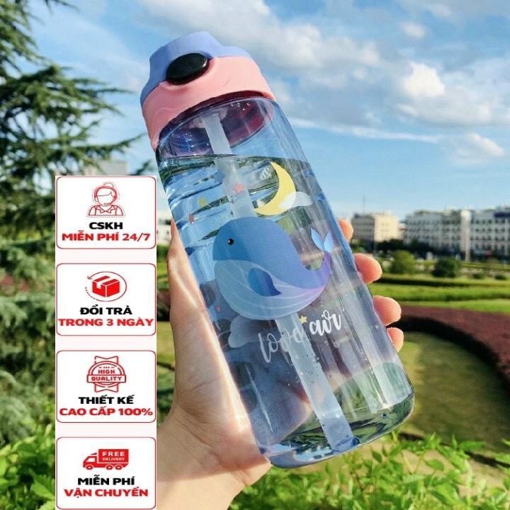 Bình Tập Uống Nước đựng Sữa Chống Sặc 450ml Cao Cấp Có Quai Chịu Nhiệt Tốt An Toàn Cho Bé mang đi học, đi chơi, du lịch