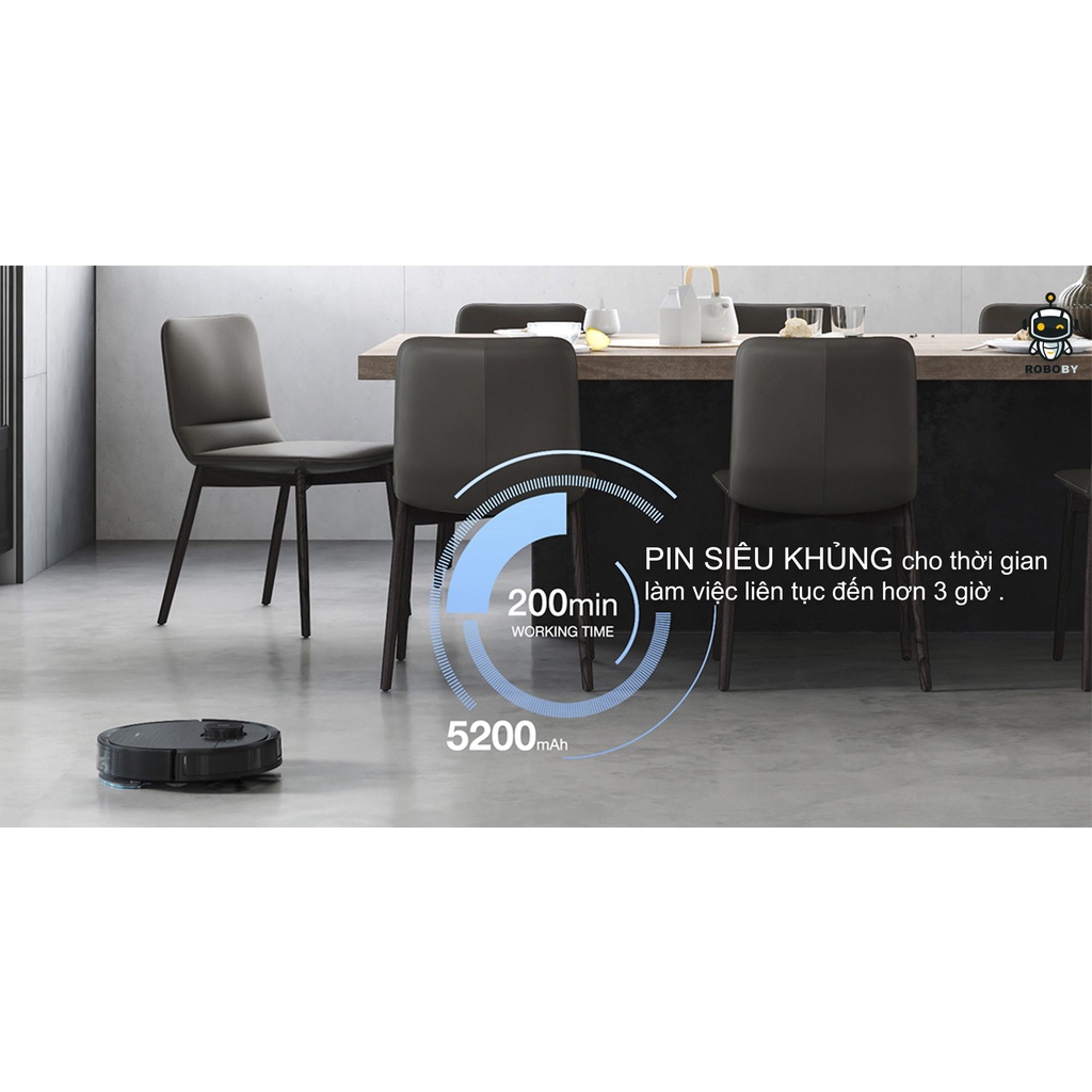 Robot hút bụi lau nhà thông minh Ecovacs Deebot T8 Aivi Plus Bản Quốc Tế Chính Hãng - Tích Hợp Dock Sạc Hút Rác Tự Động, Lực Hút 1500PA, TrueMapping Chính Xác Hơn, Điều Hướng Laser DtoF - Hàng Chính Hãng