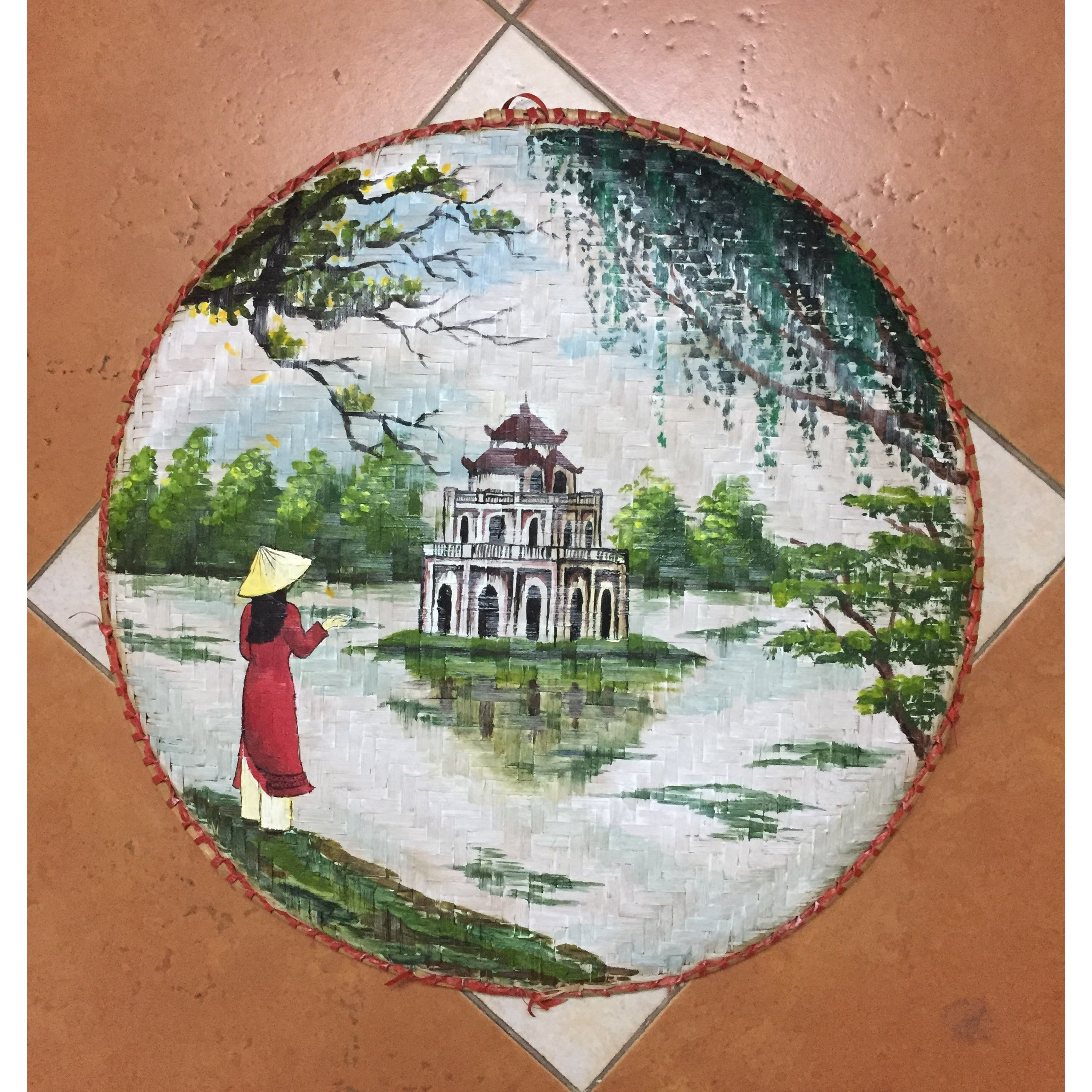 Bring a piece of Hanoi\'s history and culture into your home with this exquisite painting of Tháp Rùa and Hồ Gươm by Phuquang